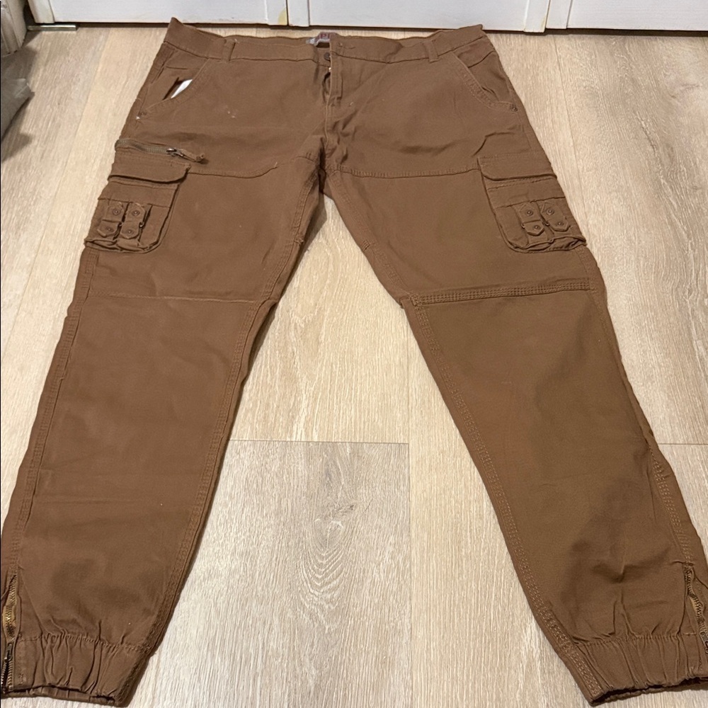 Men's Brown Cargo Utility Joggers